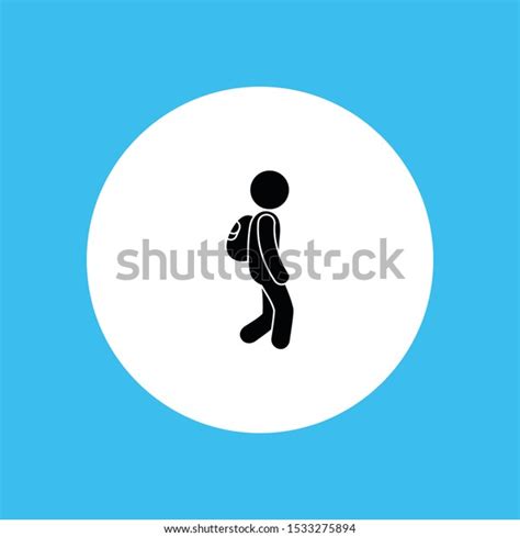 Schoolboy Coming Isolated Icon Stick Figure Stock Vector Royalty Free
