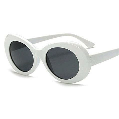 White Clout Goggles Glasses Kurt Cobain Rapper Hypebeast Cool Oval