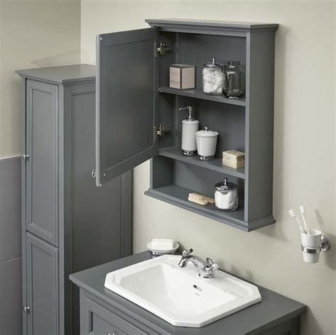 Savoy Charcoal Grey Cabinet Image 3 Wall Mounted Bathroom Cabinets