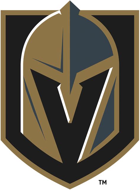 A knight's helmet with a letter v in the negative space using the vegas golden knights 2016. Brand New: New Logo for Vegas Golden Knights by Adidas