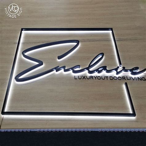 Custom 3d Letters Logo Led Backlit Light Stainless Steel Logo Sign