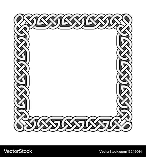Square Celtic Knots Medieval Frame In Black Vector Image