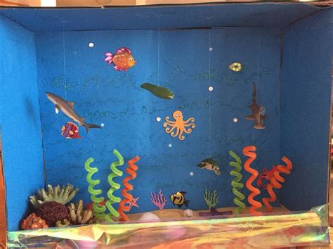 Coral Reef Diorama Diorama Kids Ocean Crafts Ocean Diorama