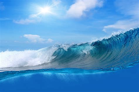 Hd Wallpaper Seawaves Water The Ocean Sky Blue Splash Nature