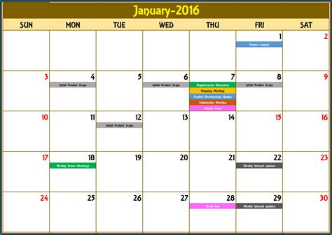 Monthly Scheduling Calendar Template