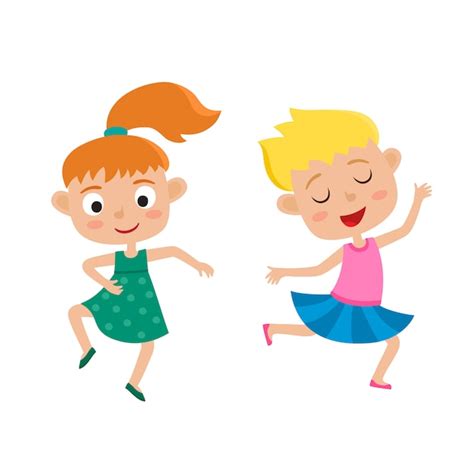 Premium Vector Cartoon Illustration Of Little Graceful Girls Dancer