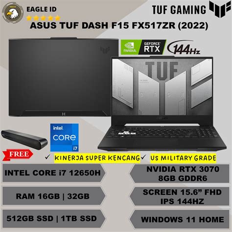 Jual Laptop Gaming Asus Tuf Dash F15 2022 Fx517 Series Intel Core I7