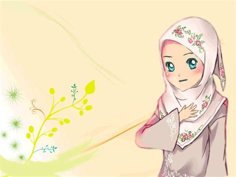 Gambar Kartun Muslimah Indah Berhijab Animasi Bergerak Wallpaper