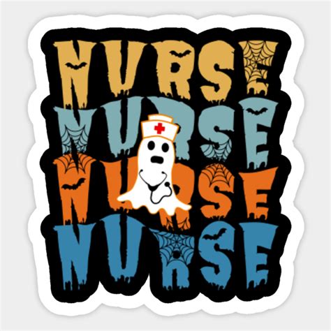 halloween nurse halloween nurse sticker teepublic
