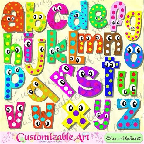 Digital Fun Alphabets Clipart Cute Digital Letters Of The Etsy