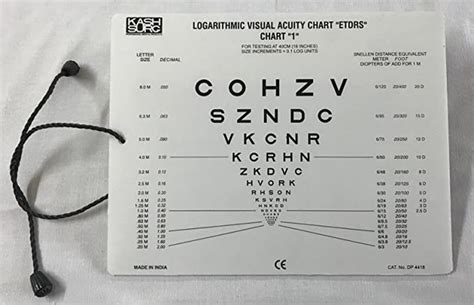 Sloan Letter Near Vision Eye Chart With 16 Inch Cord Amazonca