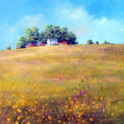 Stuart Parnell Artwork Hillside Farm Original Painting Acrylic