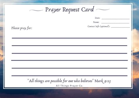 Color Prayer Request Cards Pack Etsy