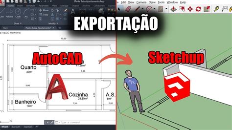 Como Exportar Do Autocad Para O Sketchup Arquivo Dwg Autocad Camera Drawing Parametric