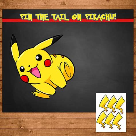 Pokemon Pin The Tail On Pikachu Activity Chalkboard Pokemon