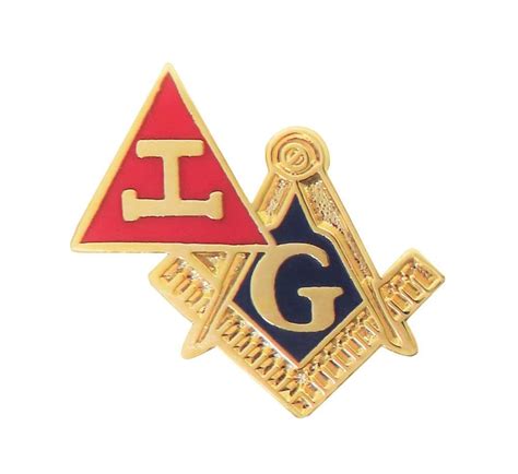 royal arch triple tau and square and compasses cut out freemasonry masonic pin badge