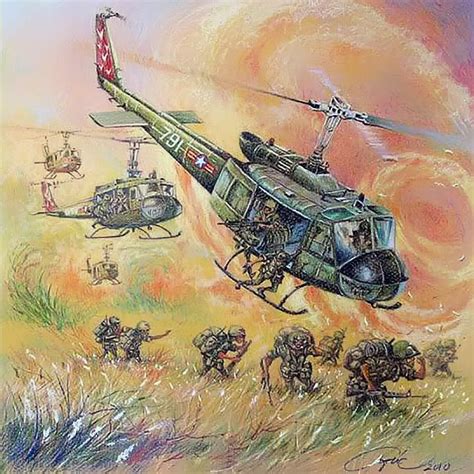 Arvn Rangers Air Assault Vietnam Art War Art Military Artwork
