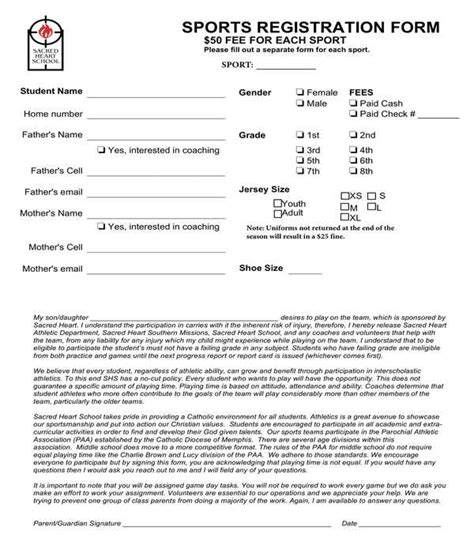 Free 11 Sports Registration Forms In Pdf Ms Word Excel