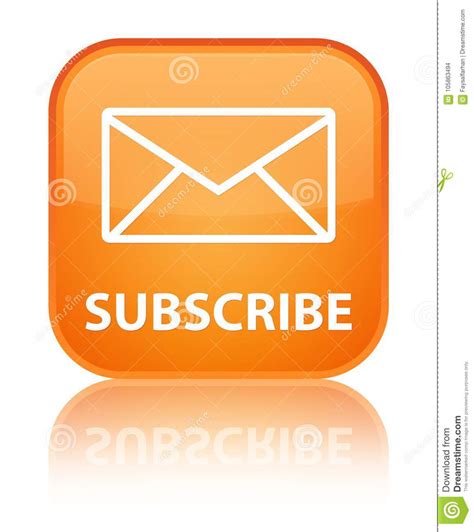 Subscribe Email Icon Special Orange Square Button Stock Illustration