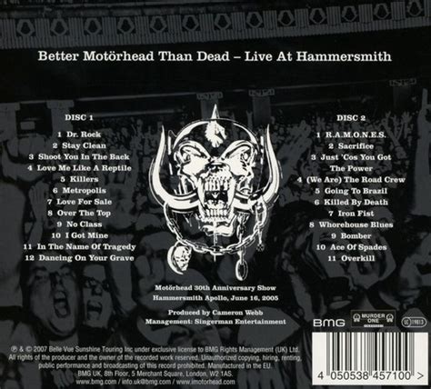 I am considering moving to hammersmith, in a flat near ravenscourt park (i'm in south hampstead currently). bol.com | Better Motorhead Than Dead - Live At Hammersmith ...