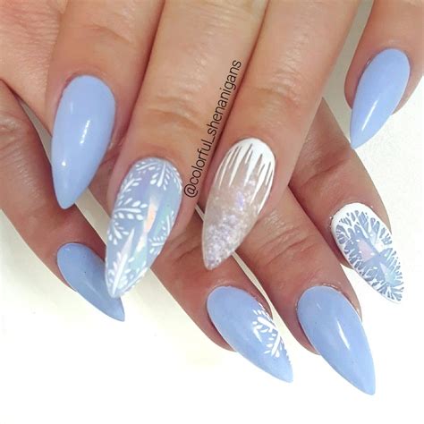 Colorful Shenanigans Winter Nail Art Ice Crystals Snowflakes Icicles