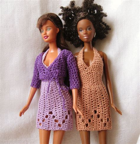 Barbie Doll Crochet Pattern Halter Dress And Wrap Sweater Pdf Download With Crochet