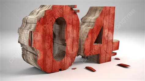Cracked Wooden Number 40 In 3d Render Isolated On White Background 40