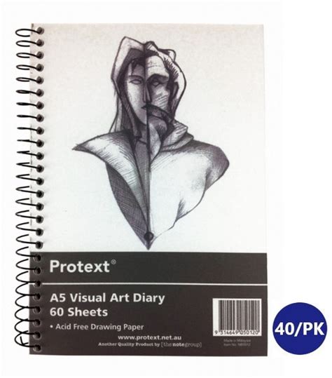 Protext A4 Visual Art Diary 60 Sheet Black Pp Cover 110 Gsm Mega