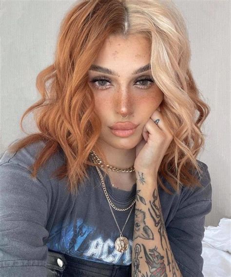 Orange And Blonde Hair Split Aisha Bolin