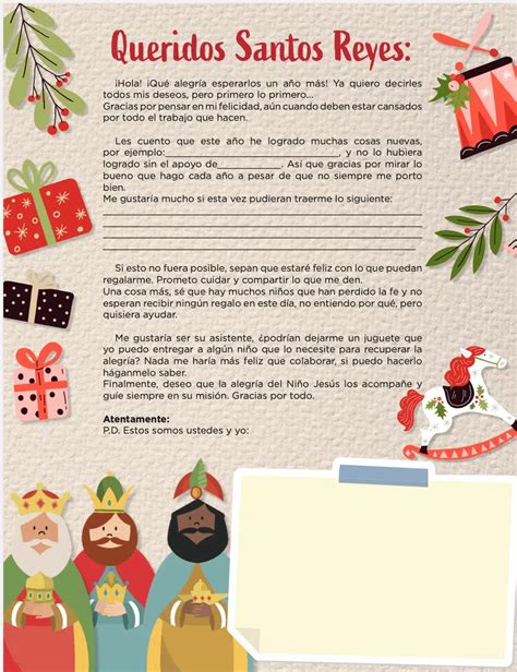 Carta Para Los Reyes Magos Para Que Los Ni Os Den Gracias Por Sus