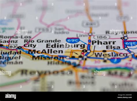 Edinburg Texas Usa Shown On A Geography Map Or Road Map Stock Photo Alamy