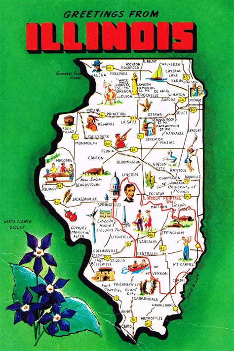 Post Cards Post Cards Illustrated Map Pictorial Maps