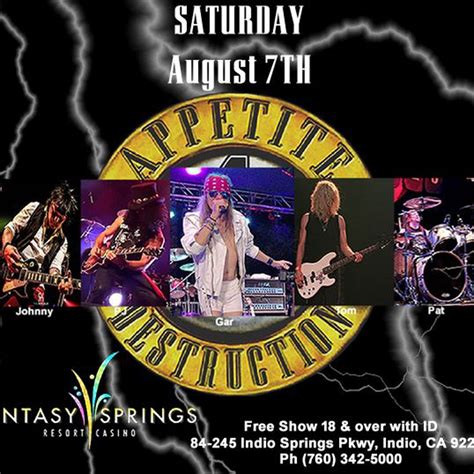 Bandsintown Appetite 4 Destruction Tickets Fantasy Springs Resort