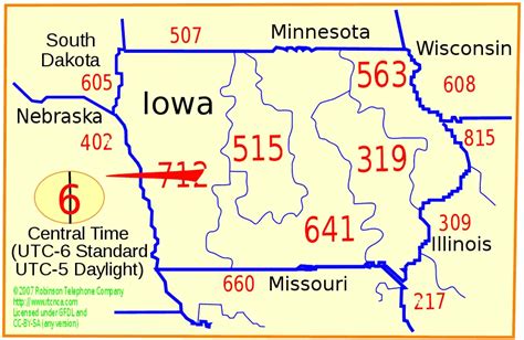 Iowa Area Code Map United States Map Images And Photos Finder