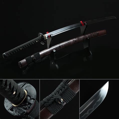 Handmade T10 Carbon Steel Real Hamon Japanese Katana Samurai Sword With