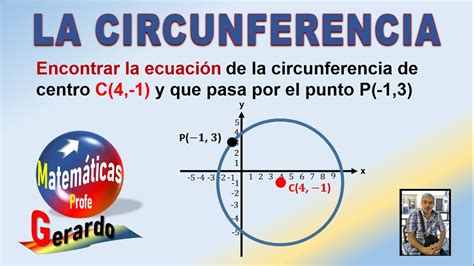 La Ecuación De La Circunferencia Conociendo El Centro Y Un Punto Youtube