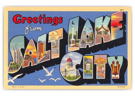 Salt Lake City Utah Greetings Large Letter Vintage And Antique