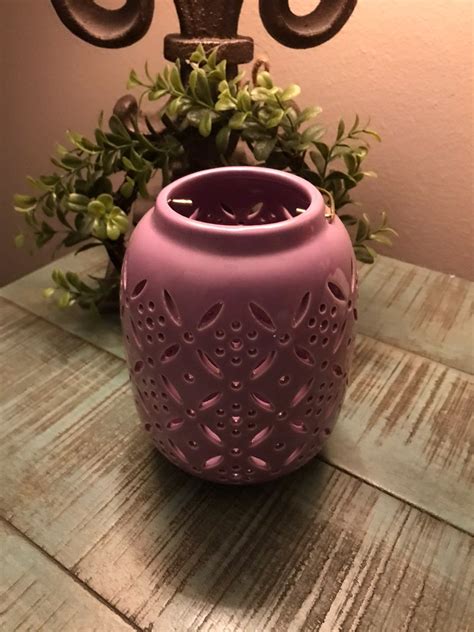 Farmhouse Ceramic Purple Candle Holder On Mercari Purple Candle