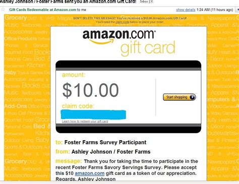 Free amazon gift card codes list. $10 Amazon gift card code from Foster Farms survey • Free Stuff Times What I Got