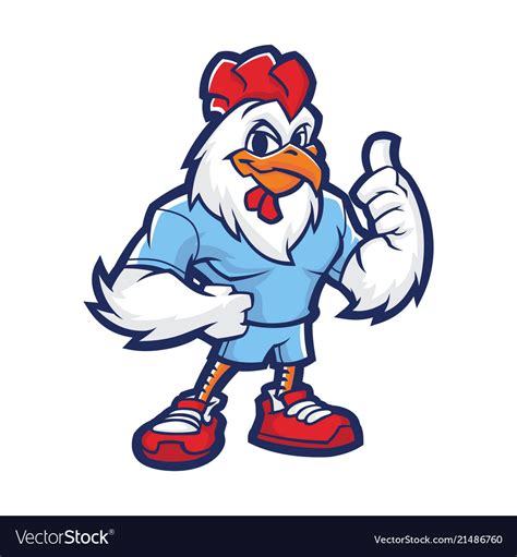 Chicken Winner Mascot Design Royalty Free Vector Image