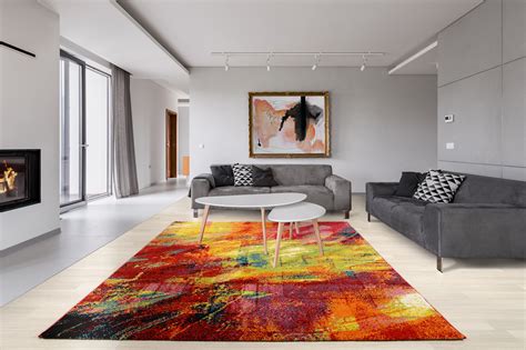 Kunst für ihre böden und doch nicht nur für künstler. ARTWORK FLURRY moderner Designer Teppich bunt | Shop