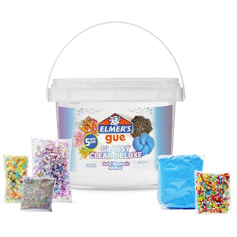 Elmers Gue Premade Slime Glassy Clear Slime Includes 5 Sets Of Slime