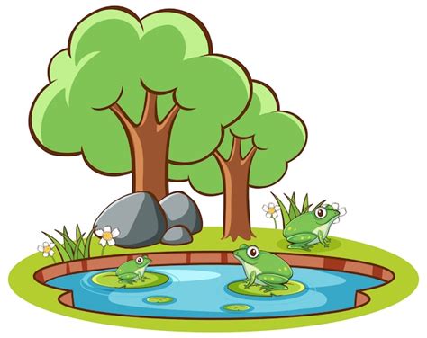 Free Vector Isolated Hand Drawn Of Frogs In The Pond