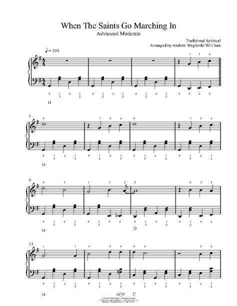 9 parts • 8 pages • 01:30 • oct 20, 2016 • 3,952 views • 47 favorites. When The Saints Go Marching In by Traditional Piano Sheet Music | Advanced Level