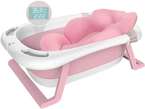 Mugxnem Collapsible Baby Bathtub Portable Folding Toddler Bath Tub