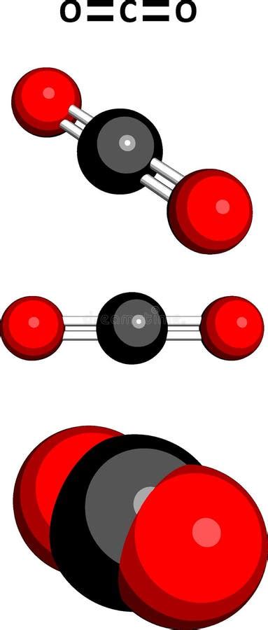Carbon Dioxide Co2 Molecular Model Stock Illustration Illustration