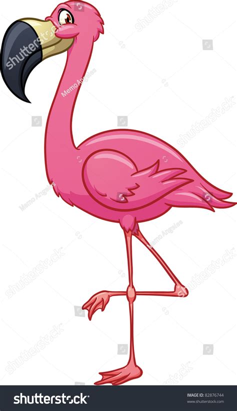Cute Cartoon Flamingo Vector Illustration Simple Stock Vector 82876744