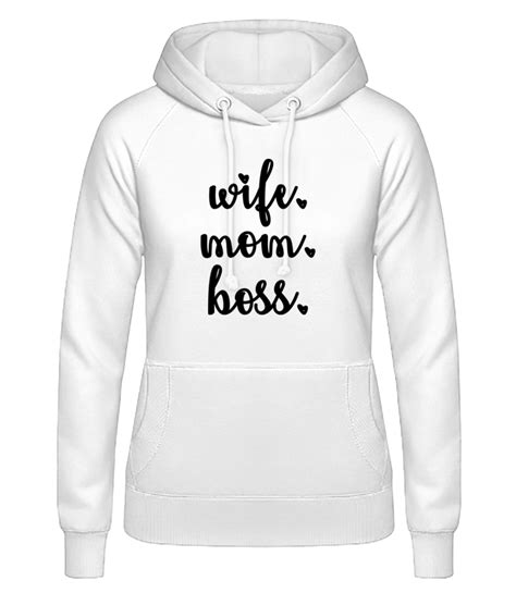 motif wife mom boss · women s hoodie shirtinator