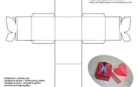 Printable Butterfly And Heart Shaped Tiny T Box Templates