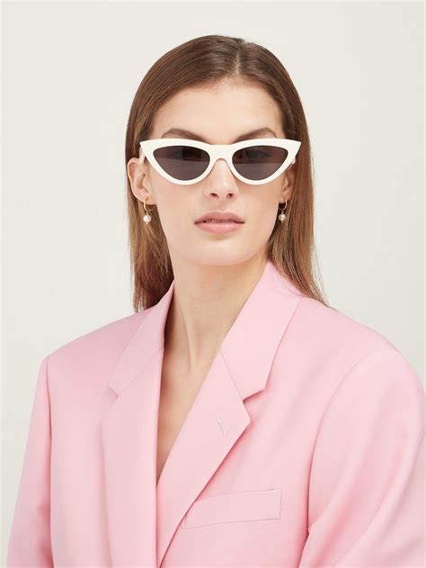 Céline Cat Eye Acetate Sunglasses In White Lyst